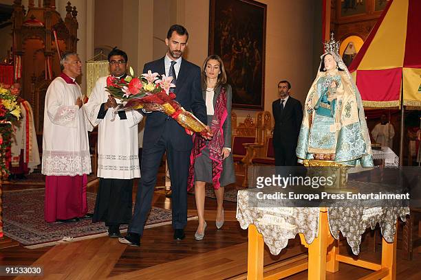 Crown Prince Felipe and Princess Letizia of Spain visit the Cathedral Basilica of St. Francis of Assisi as part of events to commemorate the 400th...