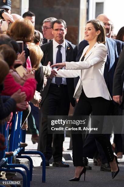 Queen Letizia of Spain attends the proclamation of the winner of the '2018 Princess of Girona Foundation' Arts and Literature category at the...