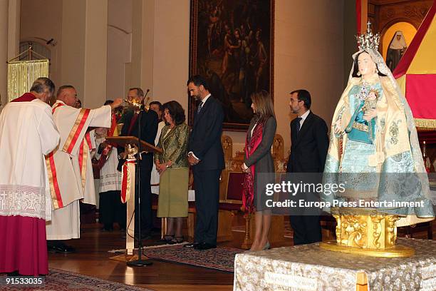 Crown Prince Felipe and Princess Letizia of Spain visit the Cathedral Basilica of St. Francis of Assisi as part of events to commemorate the 400th...