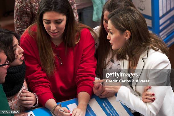 Queen Letizia of Spain attends the proclamation of the winner of the '2018 Princess of Girona Foundation' Arts and Literature category at the...