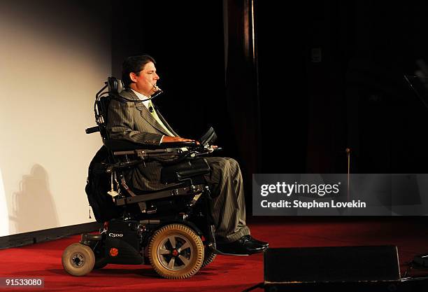 President of The Miami Project and The Buoniconti Fund to Cure Paralysis Marc Buoniconti speaks onstage during The 24th Annual Great Sports Legends...