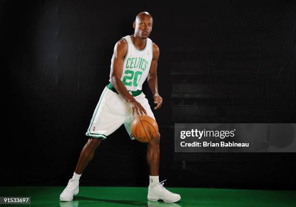 Ray Allen of the Boston Celtics poses for a portrait during the 2009 NBA Media Day on September 28, 2009 at Healthpoint in Waltham, Massachusetts....