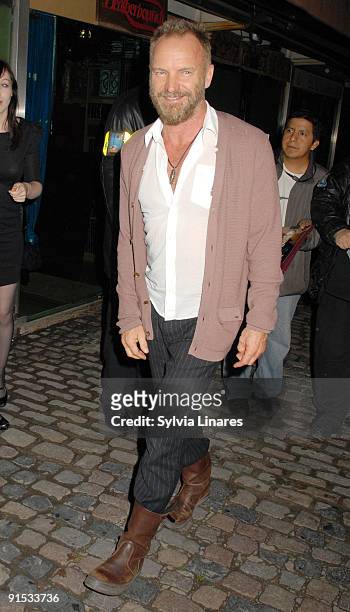 Sting attends The People Of The Forest Exihibition at the Proud Gallery on October 6, 2009 in London, England.