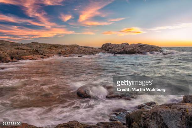 bare rocks coastline - kattegat stock pictures, royalty-free photos & images