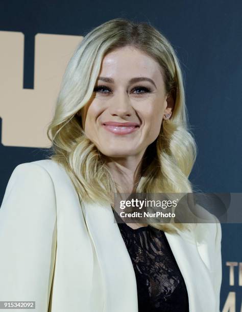 Olivia Taylor Dudley attends a photocall for 'The Magicians' at the Santo Mauro Hotel on February 7, 2018 in Madrid, Spain.