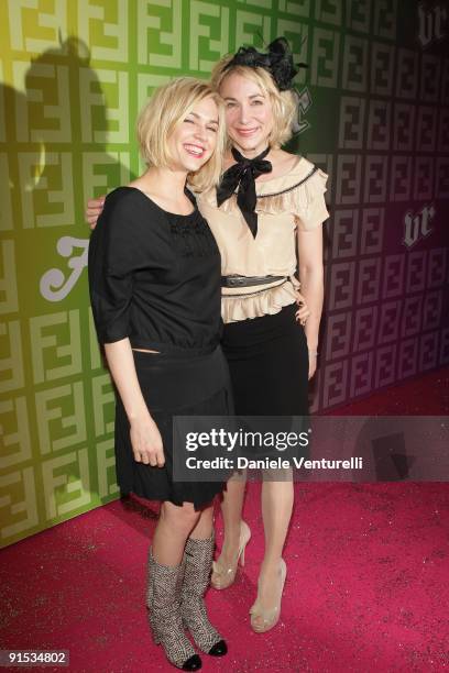 Guest and Julie Depardieu attend Fendi 'O' party For Pixie Lott at the VIP ROOM Theater on October 6, 2009 in Paris, France.
