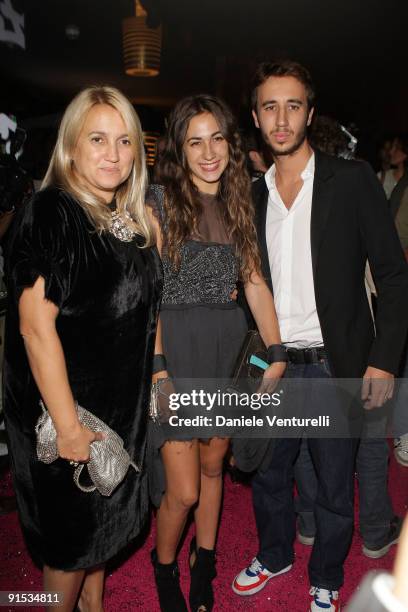 Silvia Venturini Fendi, Delfina Delettrez Fendi and Brother attend Fendi 'O' party For Pixie Lott at the VIP ROOM Theater on October 6, 2009 in...