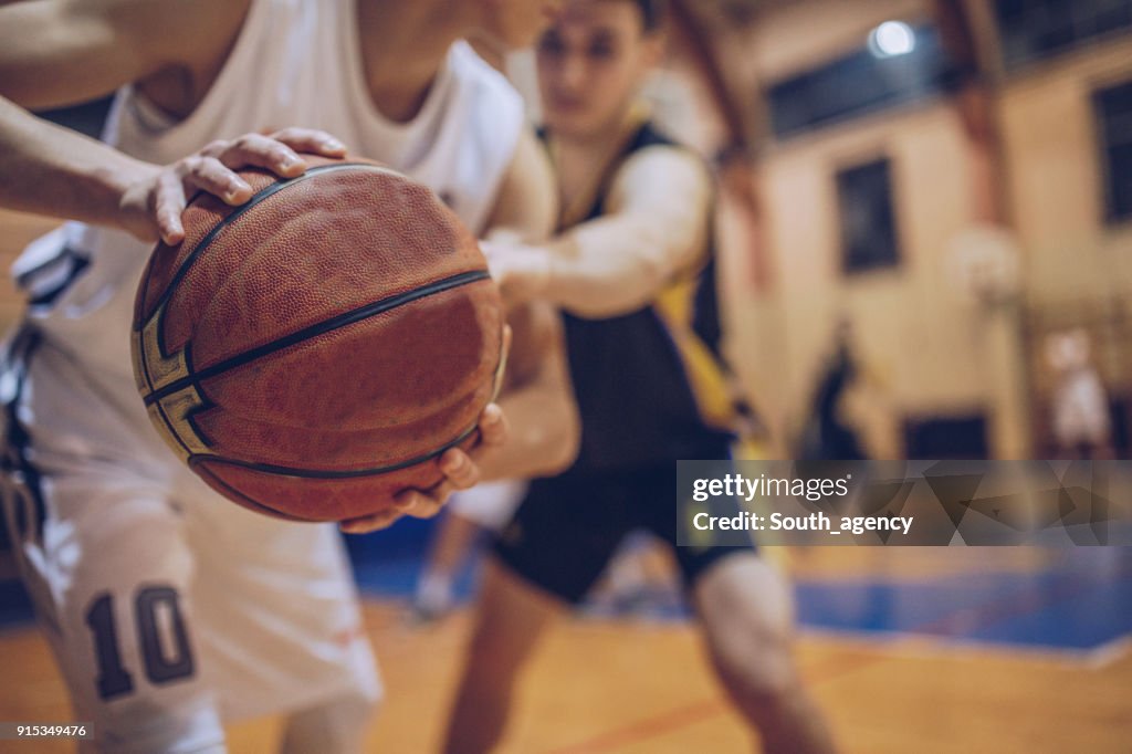 Guarding his player