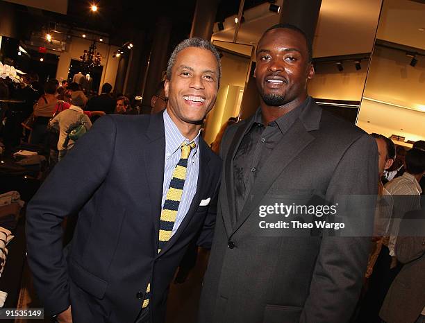 Associate Director of Publicity Darryl Brantley and Mathias Kiwanuka attend the GQ & Hugo Boss Fall Collection Event on October 6, 2009 in New York...