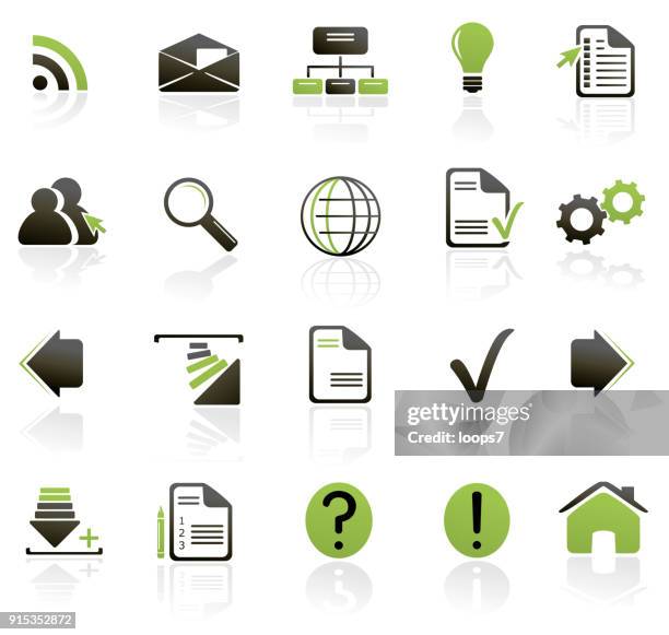 website icons - set of globe web icons and vector logos stock illustrations