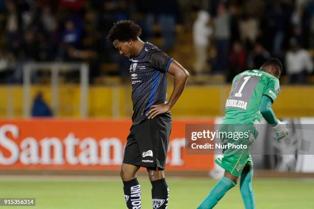 Michael Estrada of Ecuador's Independiente del Valle during a Copa Libertadores soccer match in Quito, Ecuador, February 7, 2017.