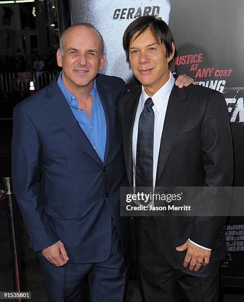 Lucas Foster and Alan Siegel arrives at the Los Angeles premiere screening of Overture Films' "Law Abiding Citizen" on October 6, 2009 in Los...