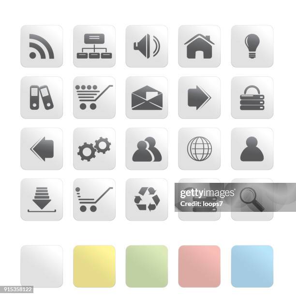 website icons - set of globe web icons and vector logos stock illustrations