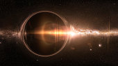 black hole with gravitational lens effect and the Milky Way galaxy