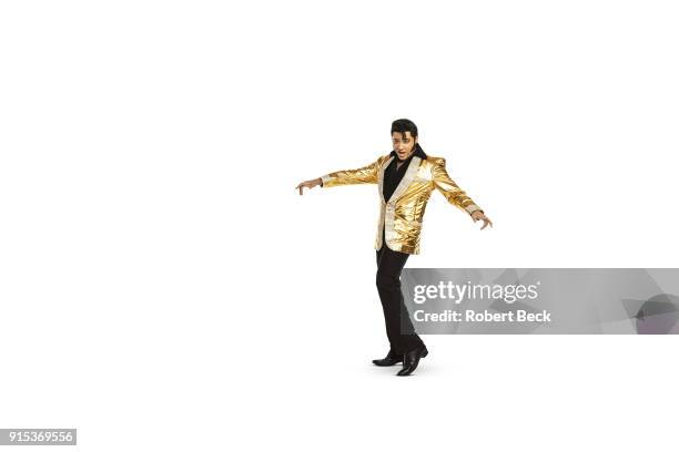 Portrait of Elvis impersonator posing during photo shoot at Renaissance Las Vegas Hotel. Las Vegas, NV 9/18/2017 CREDIT: Robert Beck