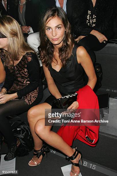 Ines Sastre attends the Valentino Pret a Porter show as part of the Paris Womenswear Fashion Week Spring/Summer 2010 at Halle Freyssinet on October...