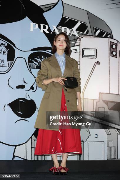 Yoona of South Korean girl group Girls' Generation attends the photocall for the 'PRADA' on February 7, 2018 in Seoul, South Korea.