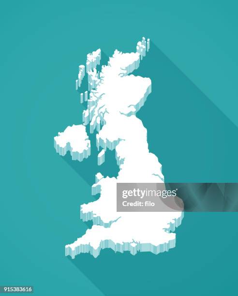 bildbanksillustrationer, clip art samt tecknat material och ikoner med storbritannien 3d karta - storbritannien