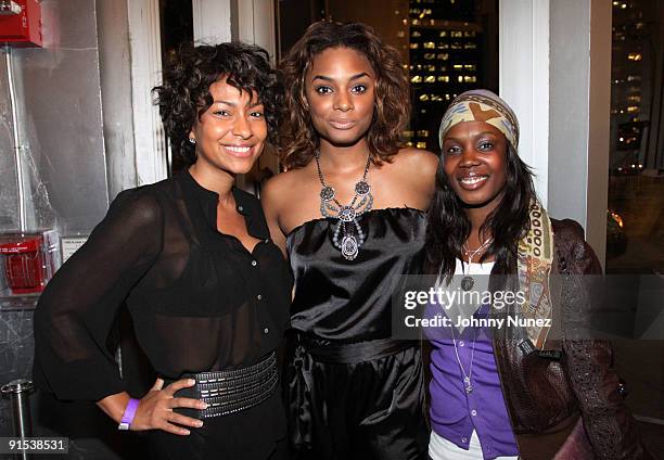 Valeisha Butterfield, Alesha Renee, and Phylicia Fant attend the "Good Hair" Screening and Panel Discussion Presented by WEEN at Tribeca Cinemas on...