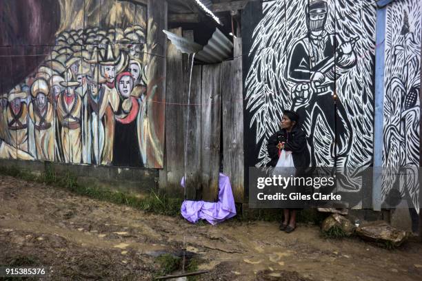 Zapatista woman in front of mural in the community of Chiapas. The Zapatista Army of National Liberation , often referred to as the Zapatistas, is a...