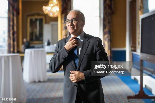 Dimitrios Gerogiannis, chief executive officer of Aegean Airlines SA, poses for a photograph following an Aviation Club lunch in London, U.K., on...