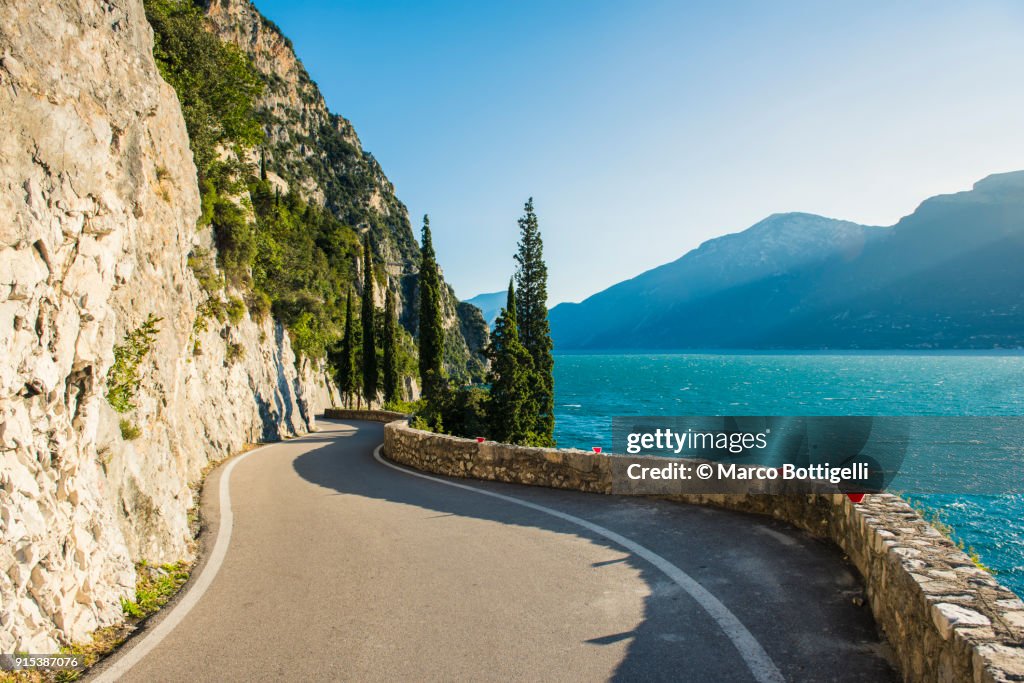 Strada della Forra (Forra Road) in Tremosine, lake Garda, Italy.