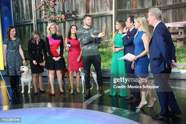 Anna Gracie, Laura Kieffer, Janice Dean, Gail Miller Bisher, Tim Tebow, Jillian Mele, Brian Kilmeade, Ainsley Earhardt and Steve Doocy at Fox News...