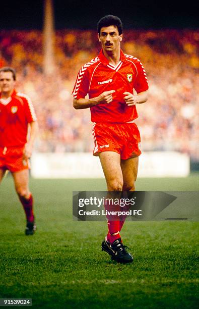 Liverpool striker Ian Rush represents his country Wales during an International Friendly Match held in February 1988 in Wales.