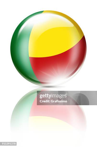 benin button ball with flag isolated on white - pointer stick stock illustrations