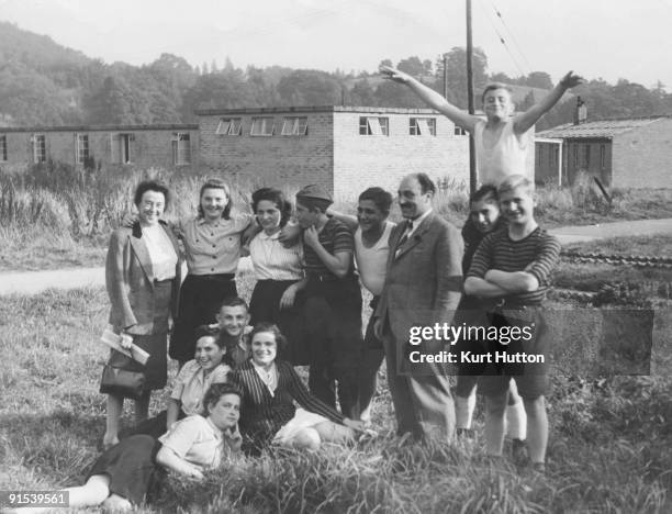 Young Jewish refugees at a camp near Windermere in Cumbria, 1946. The camp is known as the Calgarth Housing Estate and is run by the Central British...
