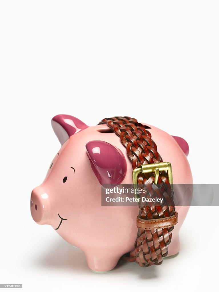 Tighten your belt piggy bank