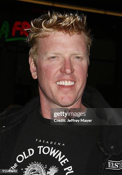 Actor Jake Busey arrives at the Los Angeles premiere of "Law Abiding Citizen" at Grauman's Chinese Theatre on October 6, 2009 in Hollywood,...