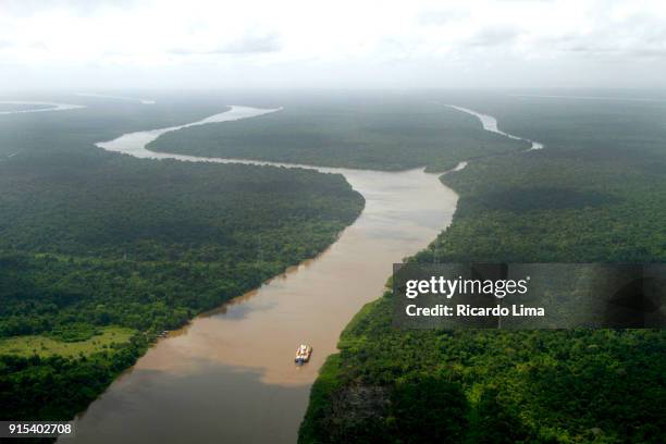 amazon river, near belem - belém brazil stock-fotos und bilder