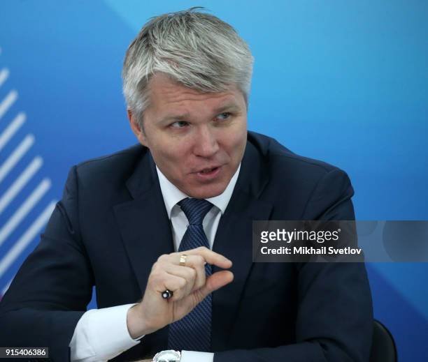 Russian Sport Minister Pavel Kolobkov attends a meeting with officials on preparations for the 29th Winter Universiade, in Krasnioyarsk, Russia,...
