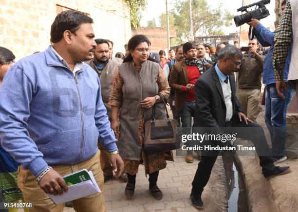 National Aids Control Organisation and UP State Aids Control Society members at Premganj area of Bangarmau after on February 7, 2018 in Unnao, India....