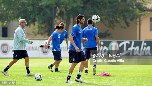 Vincenzo Iaquinta of Italy during the training at Coverciano on October 7, 2009 in Florence, Italy.