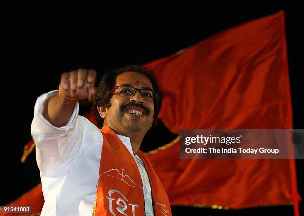 Uddhav Thackeray, during the election campaign in Mumbai on 5th October, 2009.