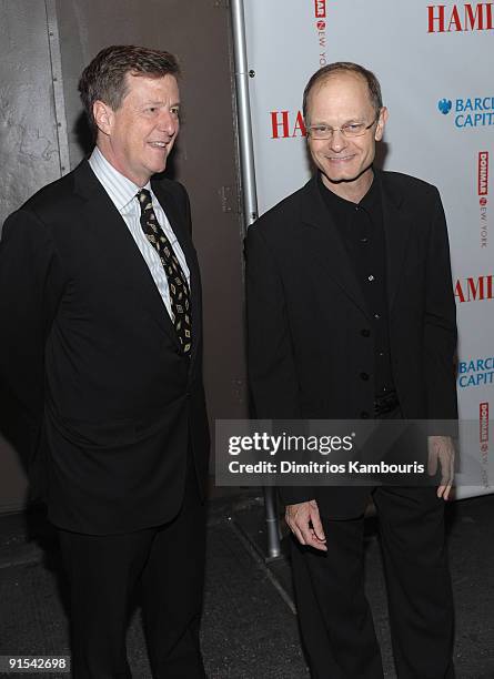 Brian Hargrove and actor David Hyde Pierce attend the Broadway opening night of "Hamlet" at the Broadhurst Theatre on October 6, 2009 in New York...
