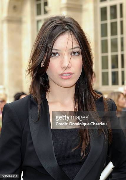 Daisy Lowe arrives for the Louis Vuitton Pret a Porter show as part of the Paris Womenswear Fashion Week Spring/Summer 2010 at Cour Carree du Louvre...