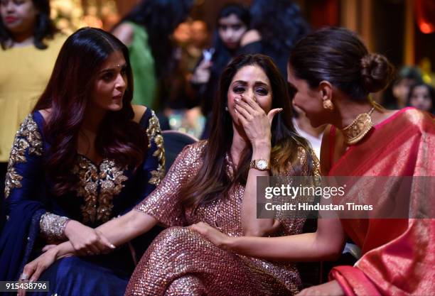 Aishwarya Rai, Deepika Padukone and Sridevi during Hindustan Times India's Most Stylish Awards at Yash Raj Films Private Limited on January 24, 2018...