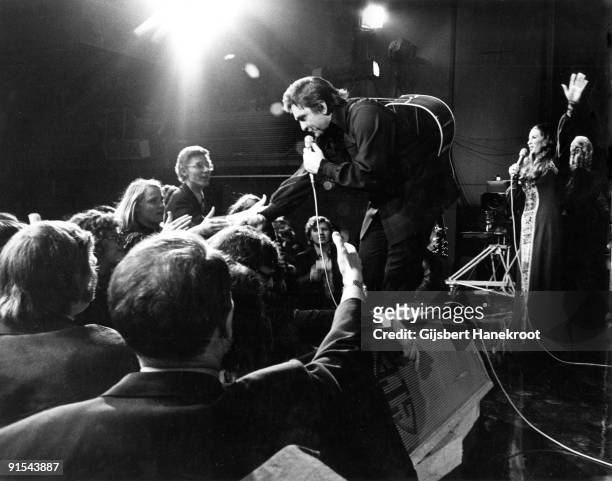 Johnny Cash performs live with June Carter in Amsterdam, Holland in 1972