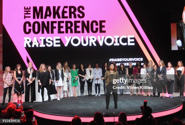 Corporate Partners and MAKERS@ Partnership Manager Ja'Nay Hawkins speak onstage during The 2018 MAKERS Conference at on February 7, 2018 in Los...