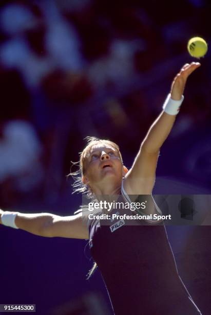 Mirjana Lucic of Croatia in action during the Australian Open Tennis Championships at Melbourne Park in Melbourne, Australia circa January 1998.