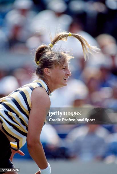 Mirjana Lucic of Croatia in action during the US Open at the USTA National Tennis Center, circa September 1998 in Flushing Meadow, New York, USA.