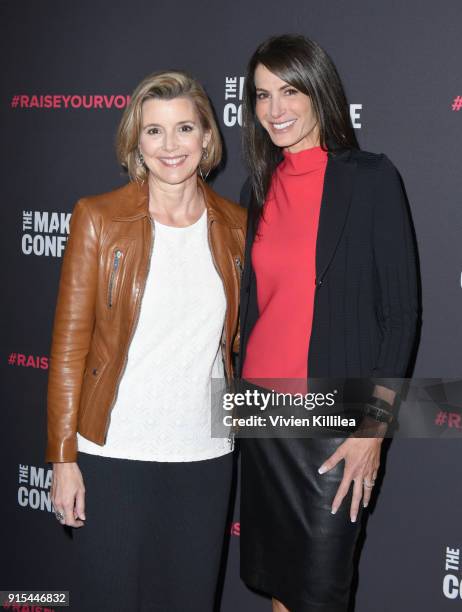 Co-Founder of Ellevest Sallie Krawcheck and Executive Producer, MAKERS Nancy Armstrong attend The 2018 MAKERS Conference at NeueHouse Hollywood on...