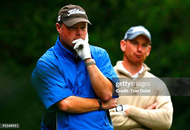 Adrian Ambler looks on during the SkyCaddie PGA Fourball Championship at Forest Pines Golf Club on October 7, 2009 in Broughton, England.