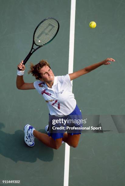 Iva Majoli of Croatia in action during the US Open at the USTA National Tennis Center, circa September 1993 in Flushing Meadow, New York, USA.