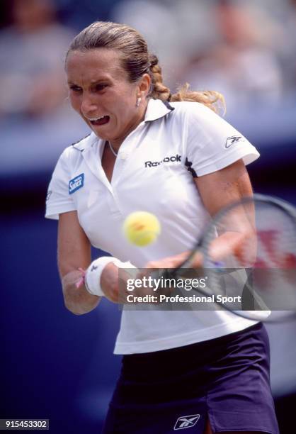 Iva Majoli of Croatia in action during the US Open at the USTA National Tennis Center, circa September 2001 in Flushing Meadow, New York, USA.