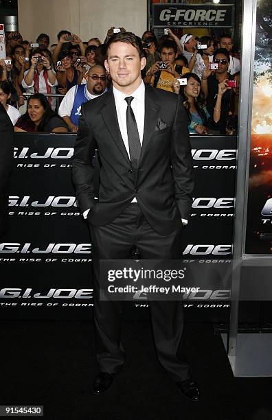 Actor Channing Tatum arrives to the Los Angeles Special Screening of "G.I. Joe: The Rise of Cobra" at the Grauman's Chinese Theatre on August 6, 2009...