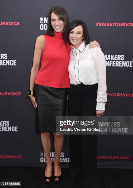 Executive Producer, MAKERS, Nancy Armstrong and Marcia Clark attend The 2018 MAKERS Conference at NeueHouse Hollywood on February 7, 2018 in Los...